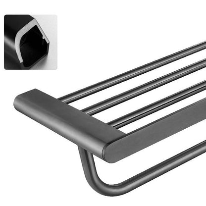 BowLift | 5-piece modern bathroom accessory set made of stainless steel with towel rail/robe hooks/toilet paper holder