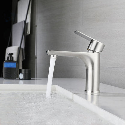 Modern Copper Single-Handle Low Arc Vessel Faucet for Home