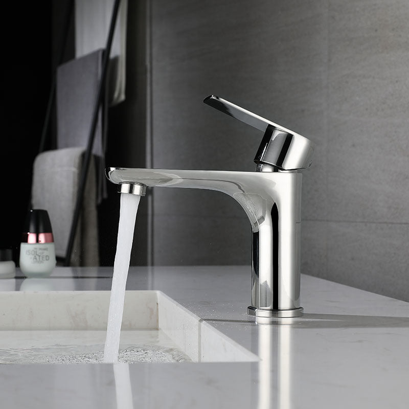 Modern Copper Single-Handle Low Arc Vessel Faucet for Home