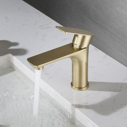 Modern Copper Single-Handle Low Arc Vessel Faucet for Home