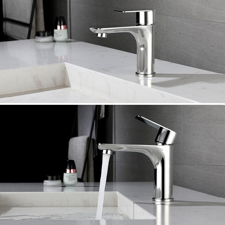 Modern Copper Single-Handle Low Arc Vessel Faucet for Home