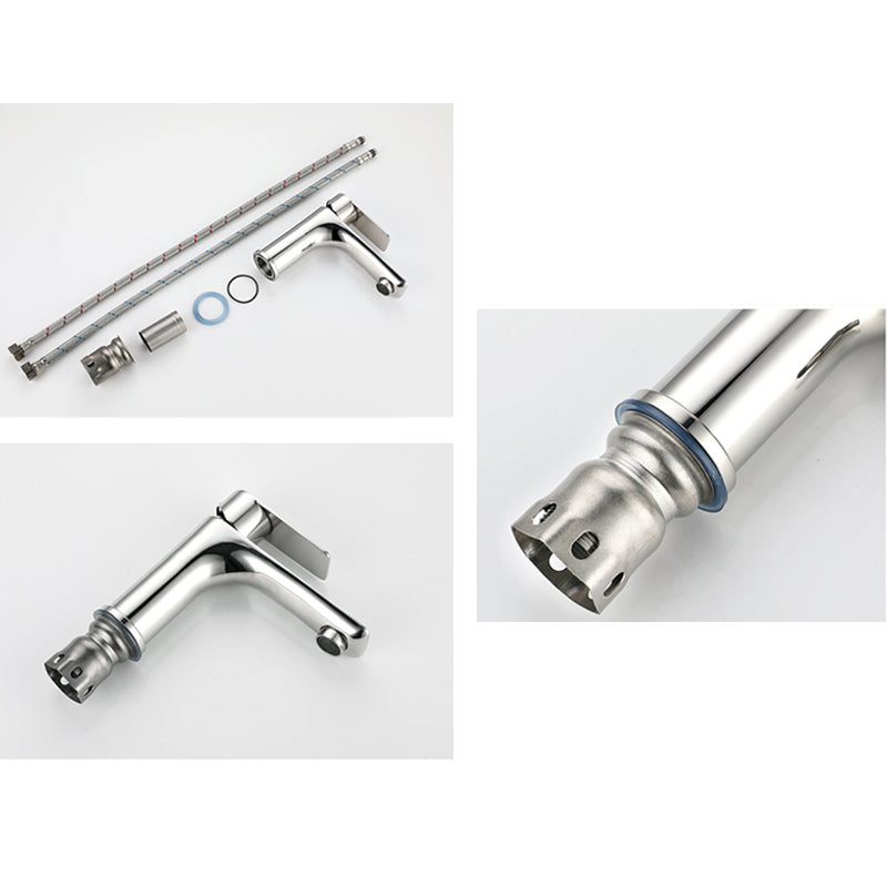 Modern Copper Single-Handle Low Arc Vessel Faucet for Home