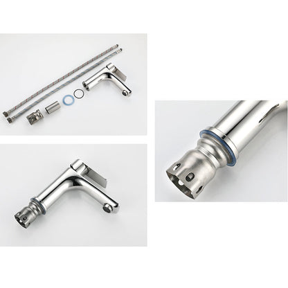 Modern Copper Single-Handle Low Arc Vessel Faucet for Home