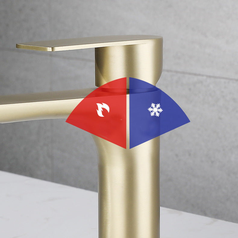 Modern Copper Single-Handle Low Arc Vessel Faucet for Home