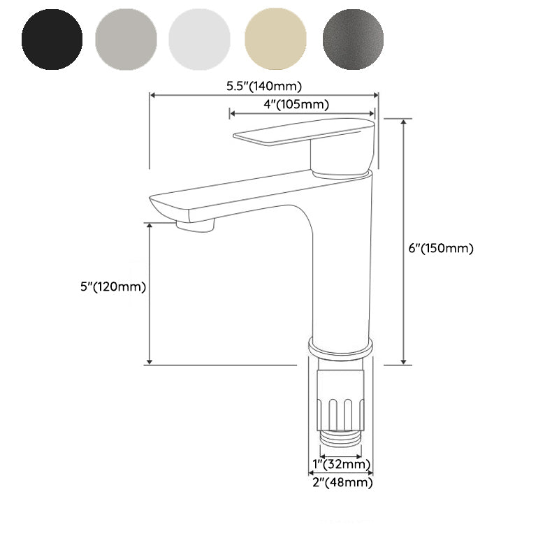 Modern Copper Single-Handle Low Arc Vessel Faucet for Home