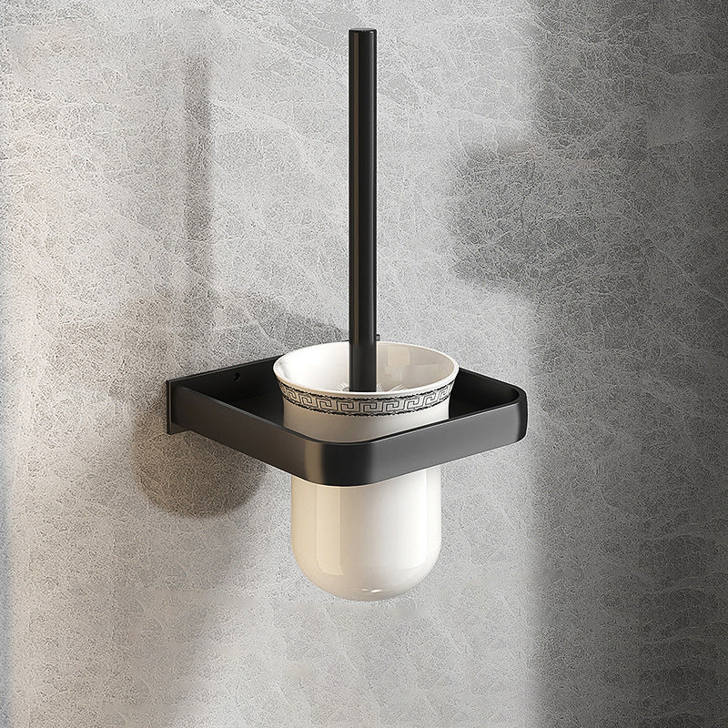 Kalsten | Modern Matte Black Bathroom Accessory Set with Bath Shelf/Towel Hooks/Towel Bar