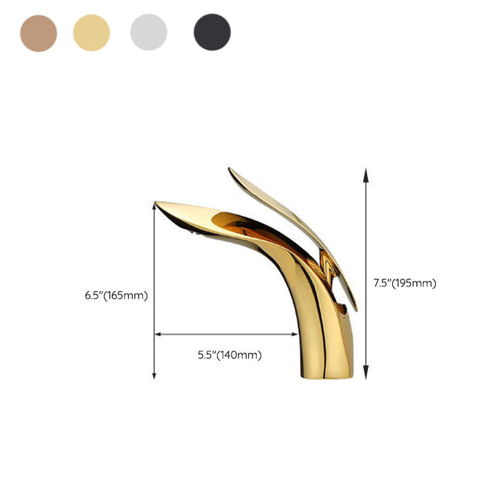 Kalsten | Brass 1-Hole Basin Mixer Tap Lever Handle Sink Faucet Round Modern Faucet for Bathroom