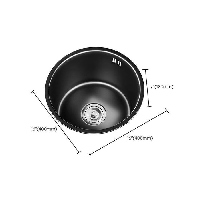 Kalsten | Contemporary Style Round Kitchen Sink Stainless Steel Kitchen Sink