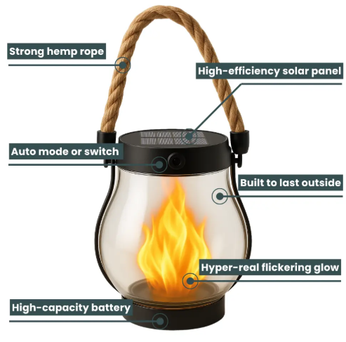 Kalsten | Fire Seed Solar Light - Magical Flame Mood that Warms Your Heart and Enchants Every Night