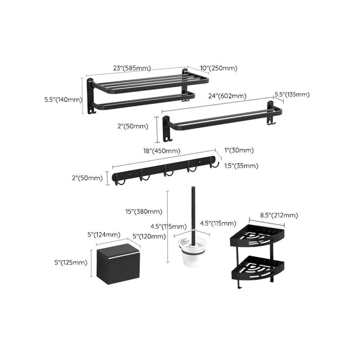 Kalsten | Black modern bathroom accessory set stainless steel bathroom fittings