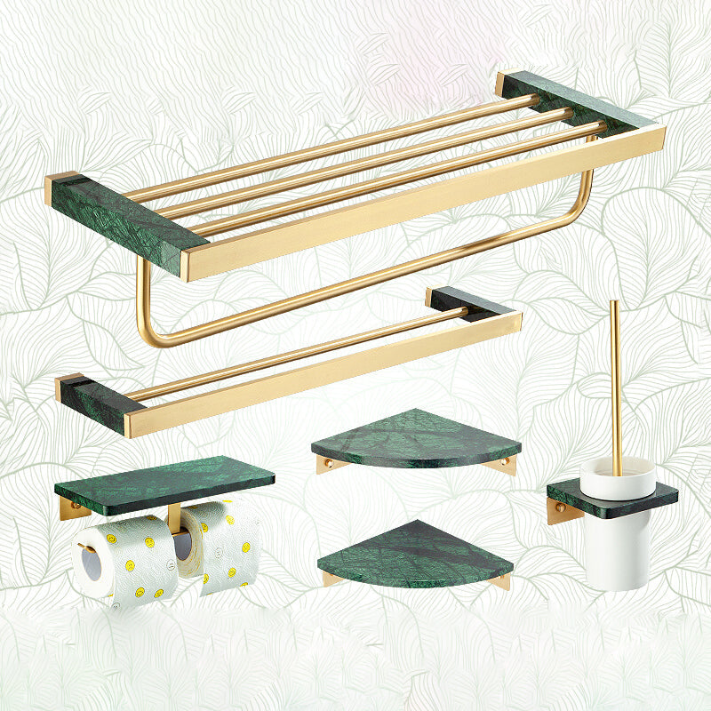 Kalsten | Golden Bath Hardware Set Brass & Marble Bathroom Accessories Set