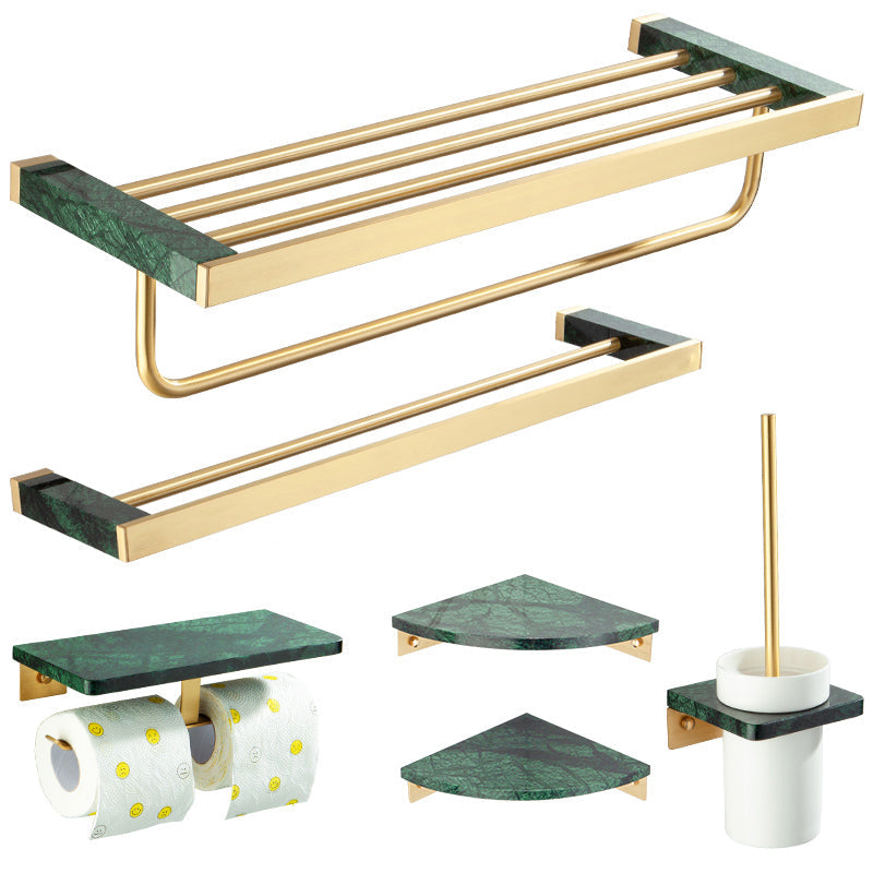 Kalsten | Golden Bath Hardware Set Brass & Marble Bathroom Accessories Set