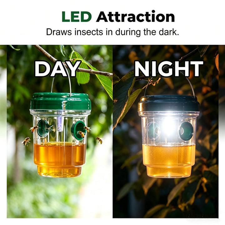 Solar powered wasp trap with LED lure | Kalsten
