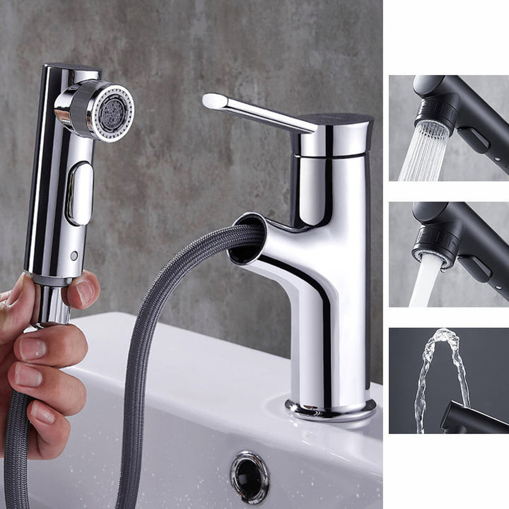 Kalsten | Contemporary sink faucet pull-out basin tap with lever handle