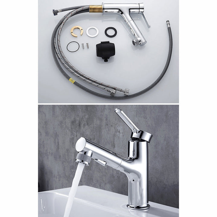Kalsten | Contemporary sink faucet pull-out basin tap with lever handle