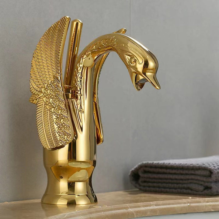 Kalsten | Full brass bathroom sink faucet hot and cold water single lever sink faucet