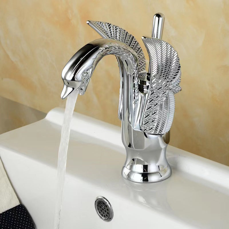 BowLift | Full brass bathroom basin faucet hot and cold water single handle basin faucet