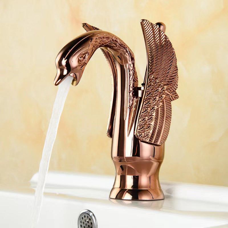 BowLift | Full brass bathroom basin faucet hot and cold water single handle basin faucet