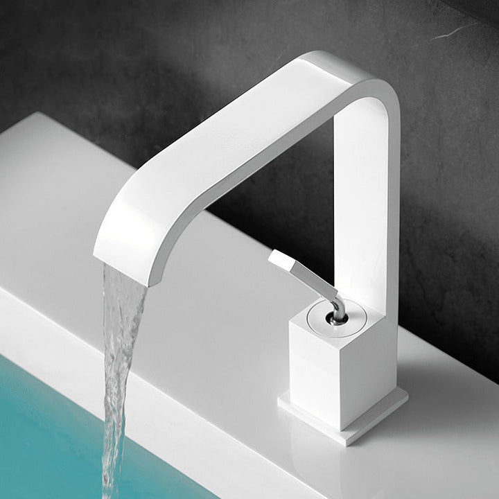 Kalsten | Waterfall Spout Widespread Sink Faucet Modern Metal Widespread Sink Faucet