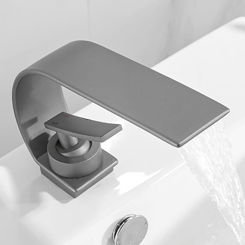 Kalsten | Waterfall Spout Widespread Sink Faucet Modern Metal Widespread Sink Faucet