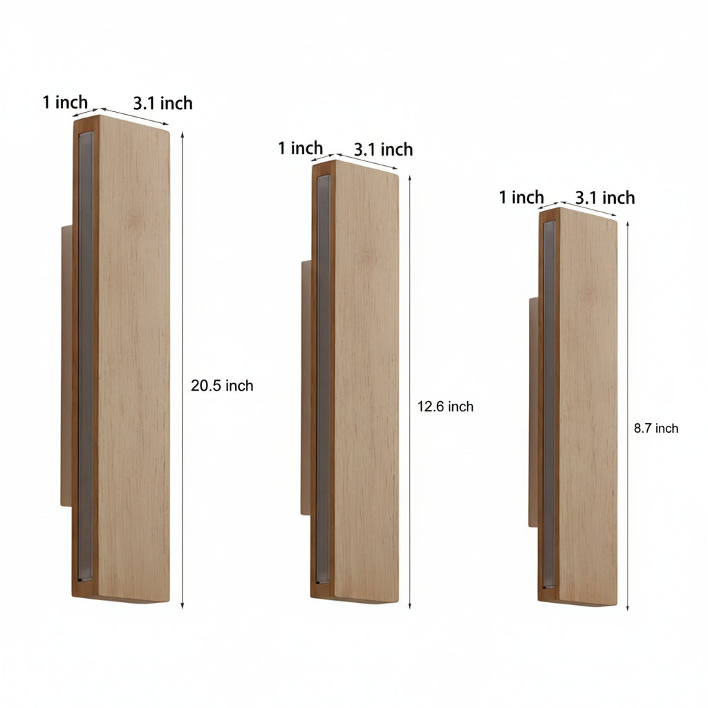 Nordic Wood LED Wall Sconce – 360° Rotatable Bedside Wall Lamp (Warm White) | Kalsten