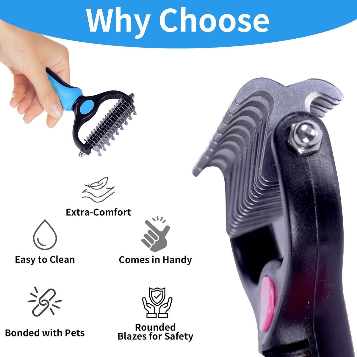 Double-Sided Pet Grooming Brush - End Pet Hair Chaos & Enjoy Quiet, Cozy Cuddle Sessions | Skanto