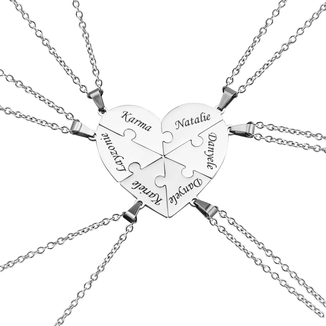 Kalsten | Personalized Family Heart Puzzle Necklace