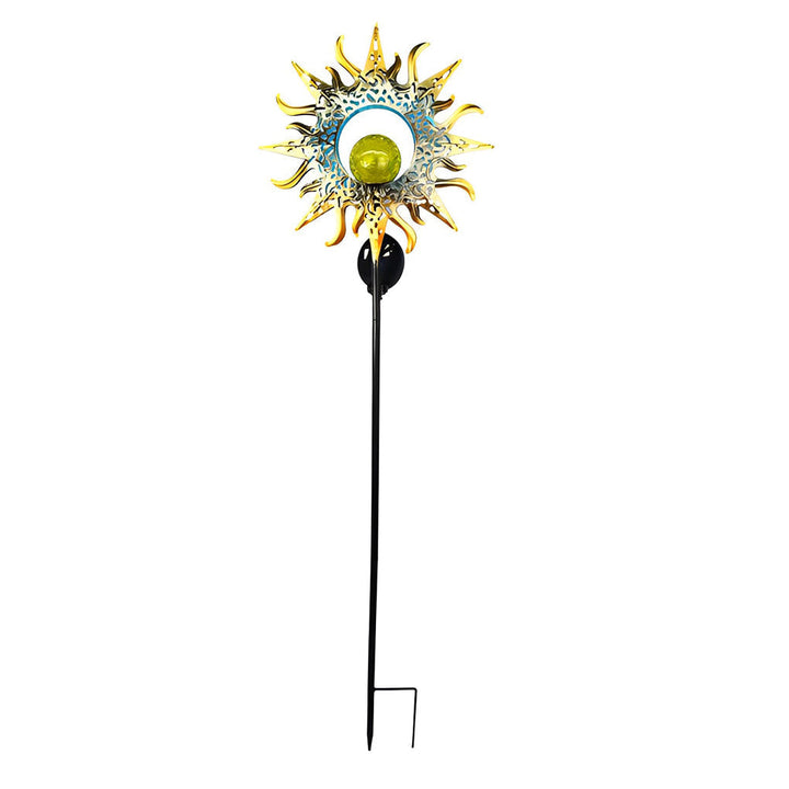 Iron Moon Flame Creative Hollow Projection Cracked Glass Solar Lawn Lights | Kalsten