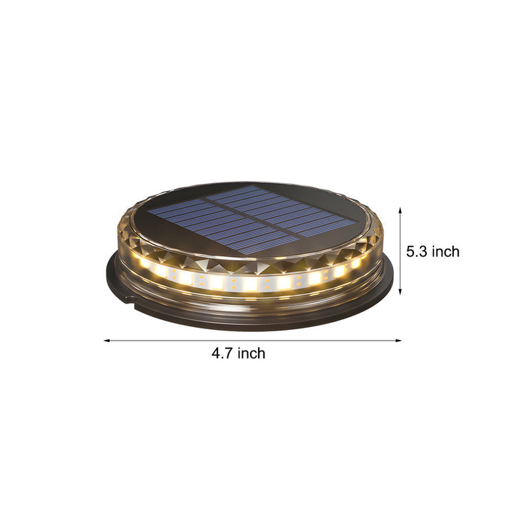 Modern Black LED Outdoor Solar Disc Path Light, 4-Pack | Kalsten