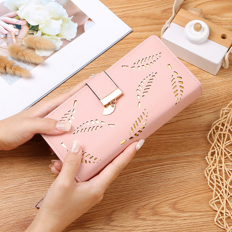 Kalsten | Long wallet for women with leaf pattern