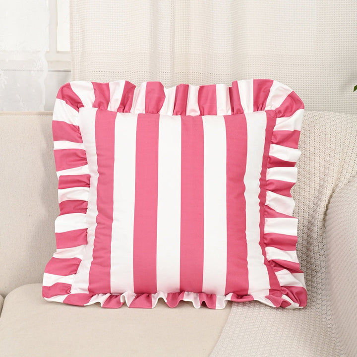Kalsten | Retro Striped Ruffle Cushion Cover