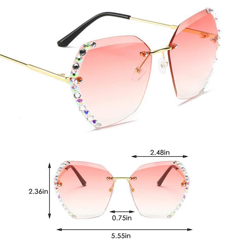 Rimless Sunglasses with Crystal | Kalsten