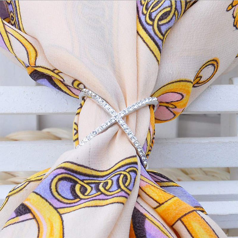 Scarf Loop Ring Rhinestone Embedded | Kalsten