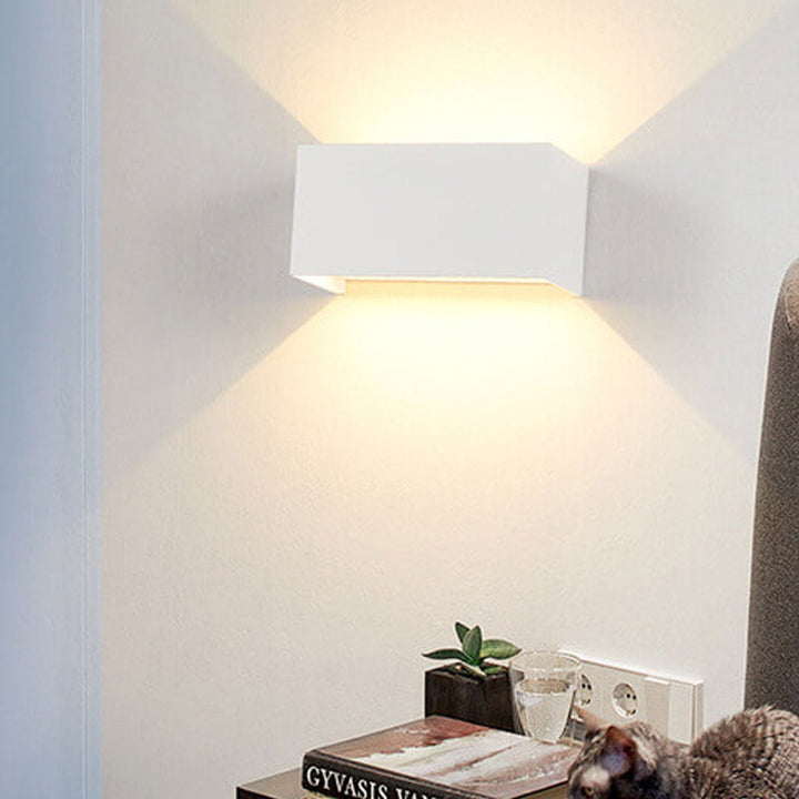 Modern Outdoor Waterproof Rectangular LED Up and Down Illuminated Outdoor Wall Sconce Lamp | Kalsten