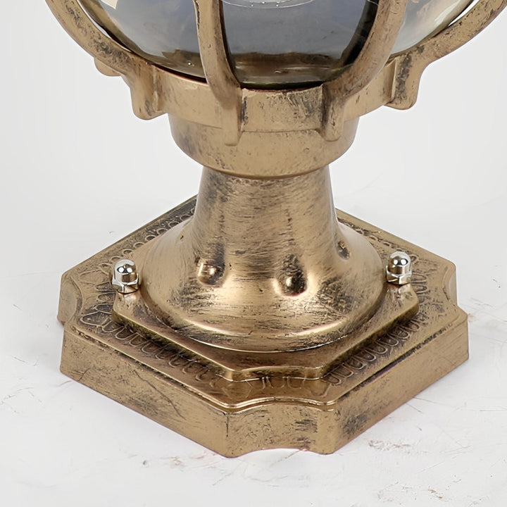 Vintage Outdoor Pier Mount Post Light with Glass Globe | Kalsten