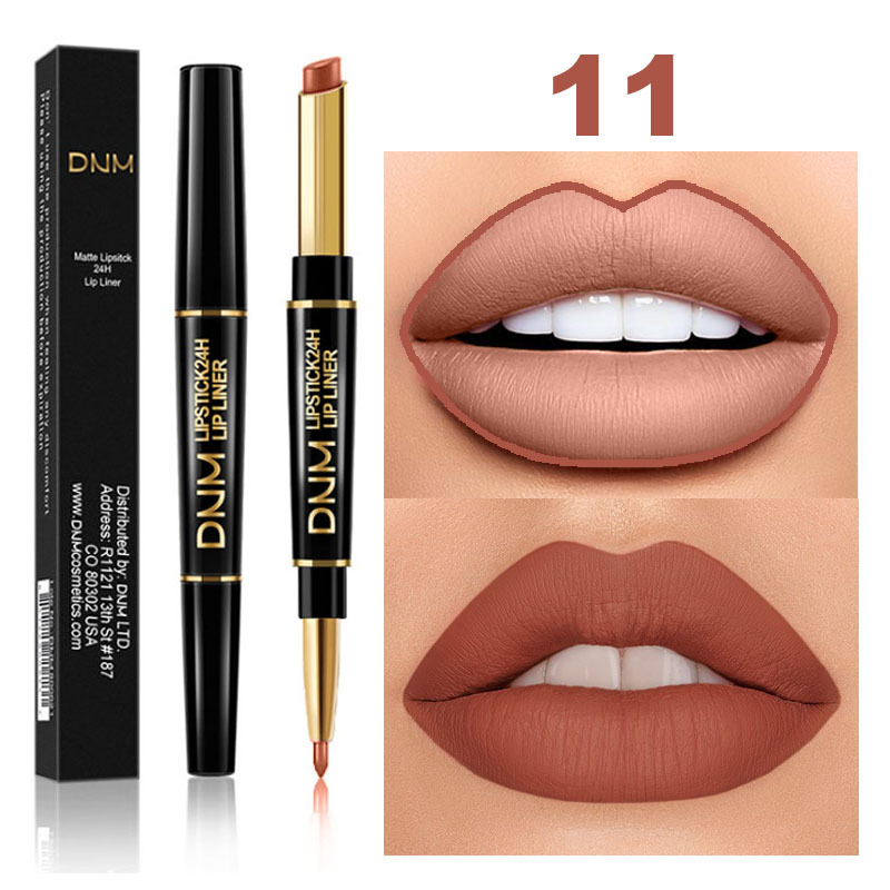 Karnz | 2-in-1 Dual Lipstick & Lip Liner | Matte Texture & Long-Lasting Finish | Highly Pigmented & Waterproof | 12 Shades for Precision Makeup