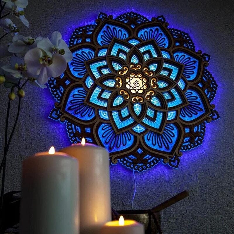 BowLift | Handcrafted Mandala Wall Light made of Wood