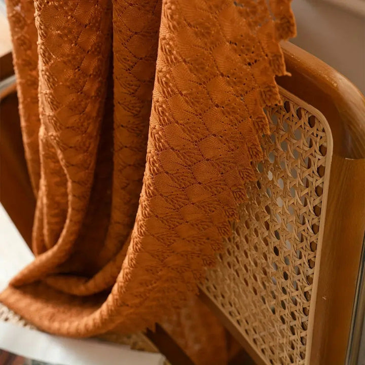 Kalsten | Amber Glow Boho Crochet Window Curtain Panel