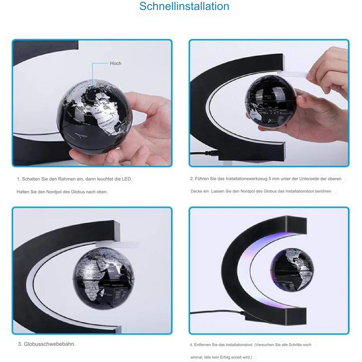 Kalsten | AstroGlobe LED World Globe – Floating Globe Lamp with Magnetic Suspension