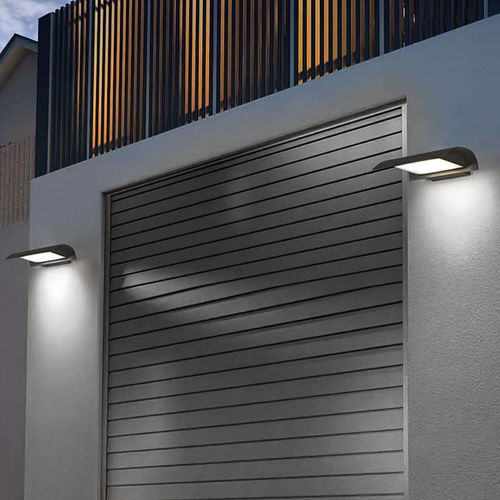 Curved Outdoor Waterproof LED Black Modern Minimalist Wall Lamp Exterior Lighting | Kalsten