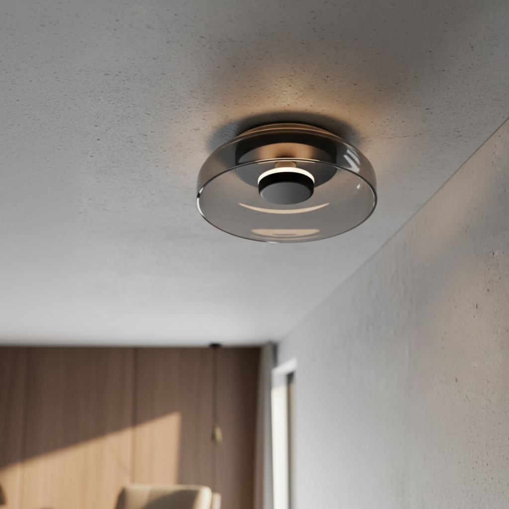 Halo Layered-Glow Glass Dish Sconce