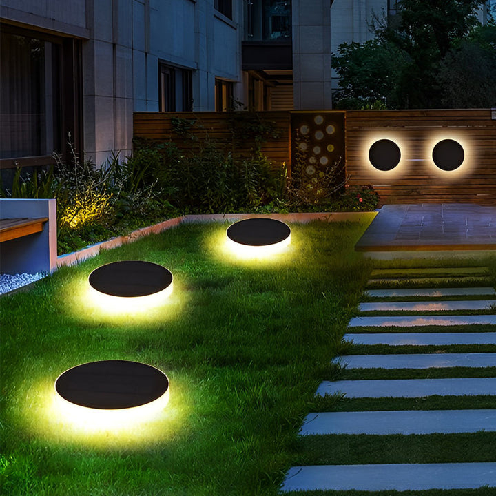 Waterproof LED Outdoor Ground Lawn Deck Recessed Solar Disk Lights Landscape Lighting | Kalsten