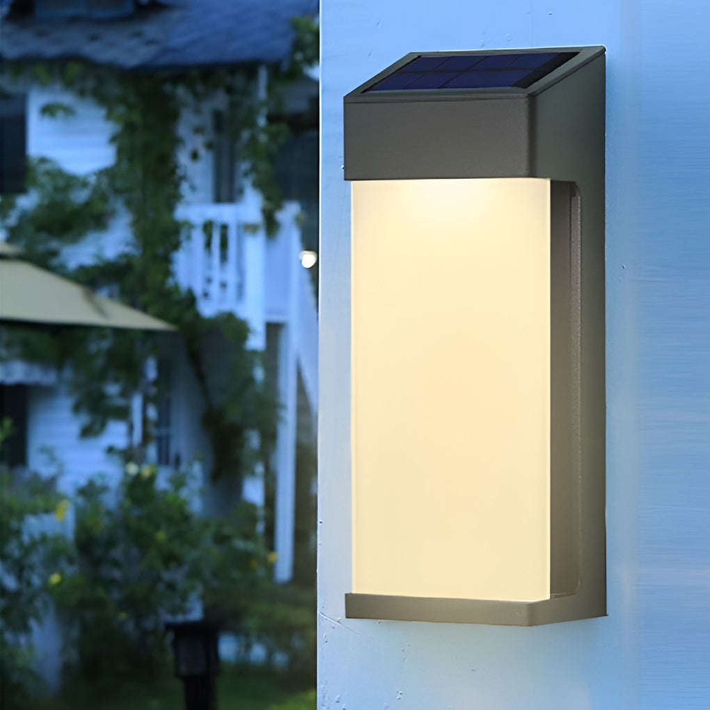 2 Pcs Rectangular LED Light-controlled Waterproof Outdoor Solar Sconce Lighting | Kalsten