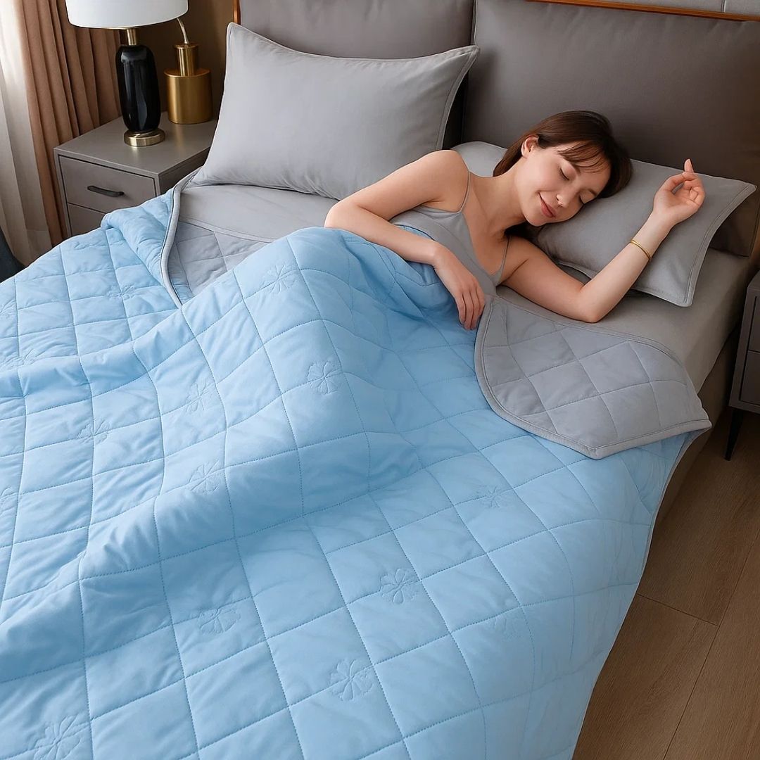 SilkCool | Cooling Blanket – Instant Cooling Comfort – Silky Hypoallergenic Fibre – Prevents Overheating – Relief for Night Sweats Sensitive Skin Kalsten