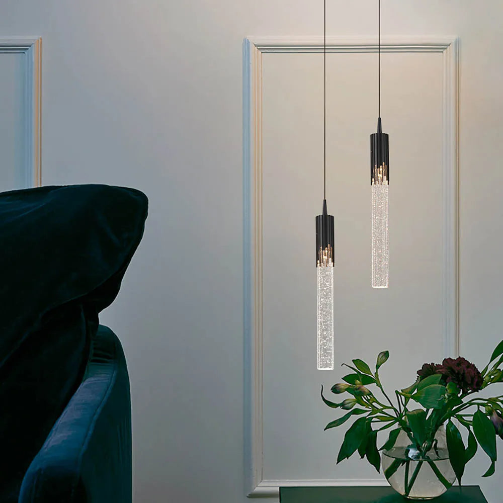 Kalsten | Glass Pendant Lamp in Cylinder Shape - Lustreau