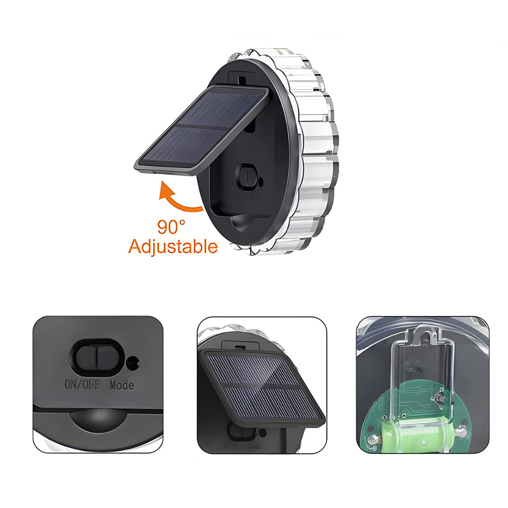 Round 9 LED Solar Petal Wall Light 3 Mode with Remote Outdoor Wall Sconce Lamp Waterproof Wall Mount Lighting | Kalsten