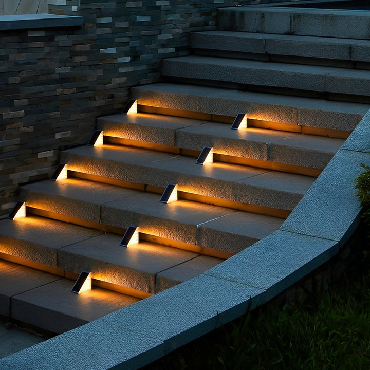 Triangle Automatic Charging Wire-Free Waterproof LED Solar Modern Step-Mounted Lights | Kalsten