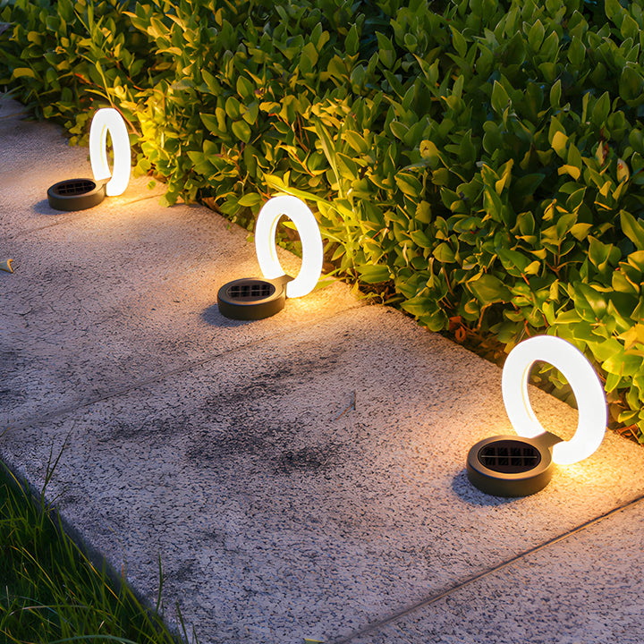 4PCS Round Foldable Solar Deck Lamp Set - Modern Outdoor Disk Lights | Kalsten
