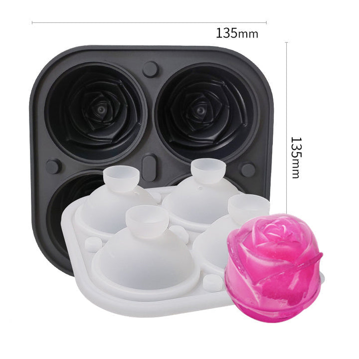 Large pink ice cube tray with 4 compartments | Kalsten
