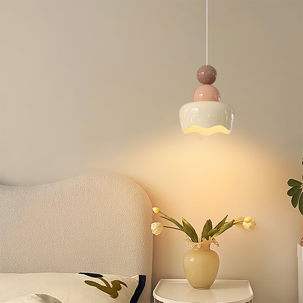 Cream Sunny Bedroom Bedside Pendant Lamp | Kalsten